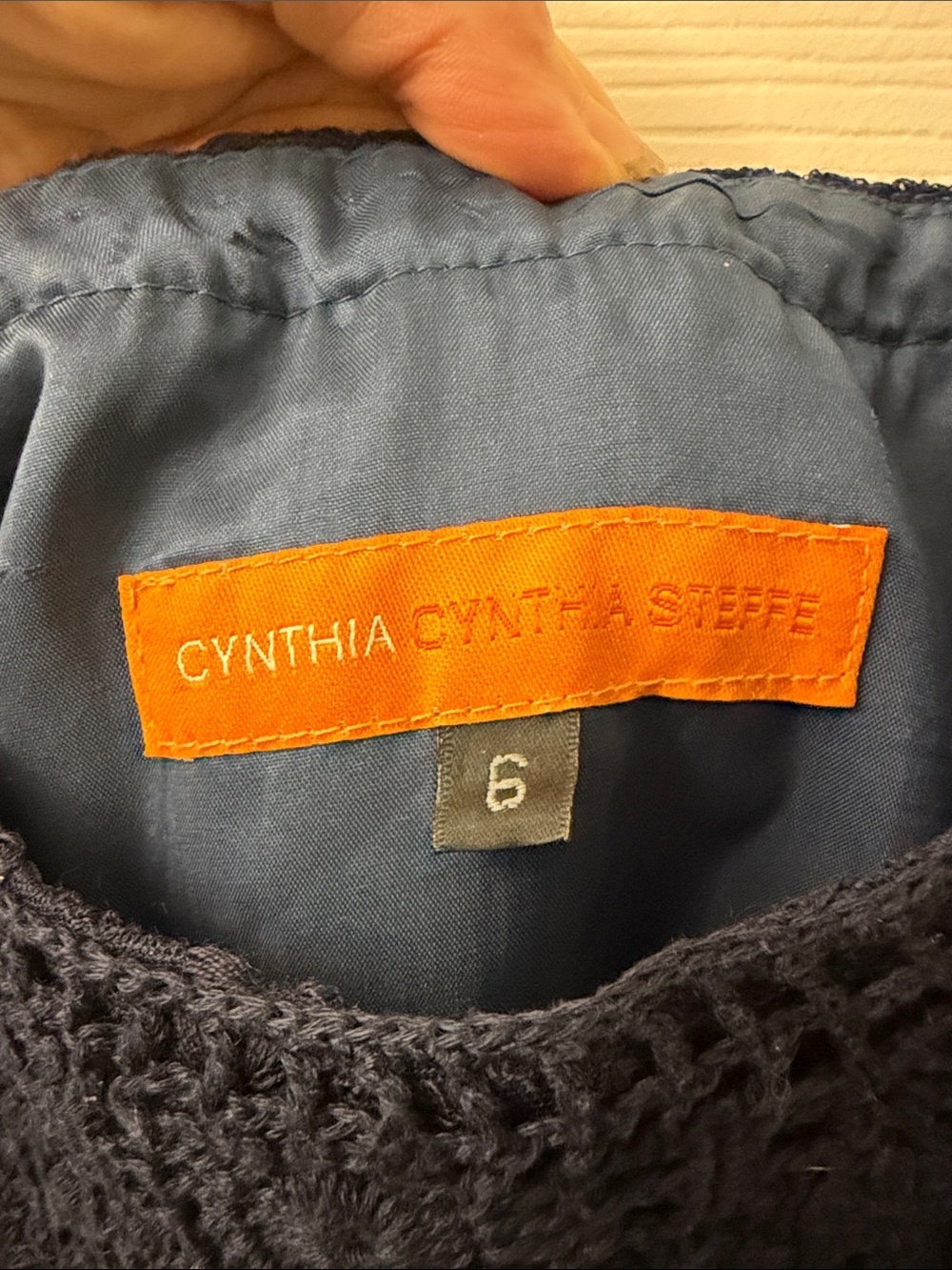 Cynthia Steffe Navy Crochet Lace Tank Mini Dress - Picture 2 of 2
